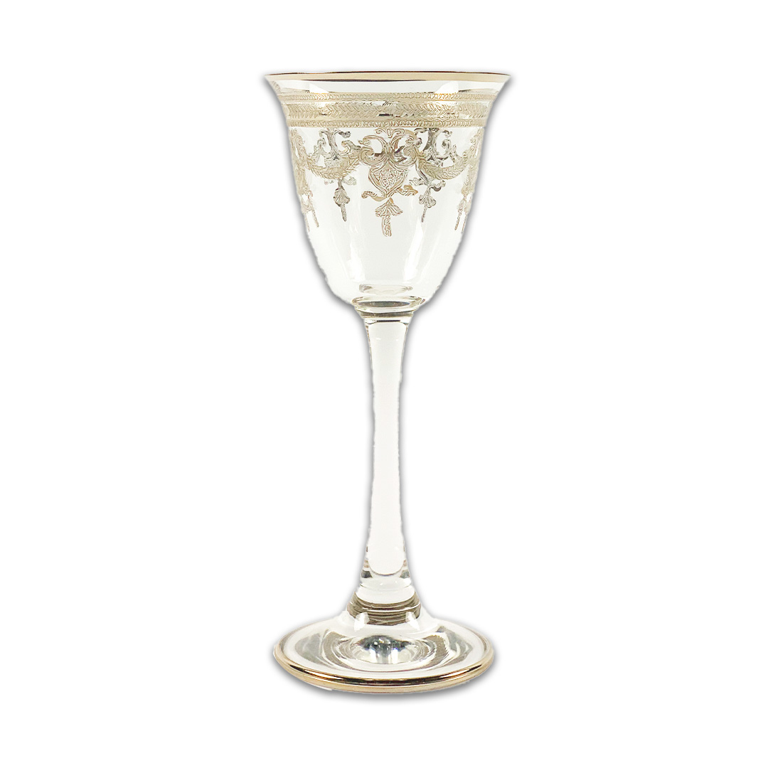 TACA LICOR MUSICA CRISTAL/PRATEADO A CASA K JOGO 6 PEÇAS