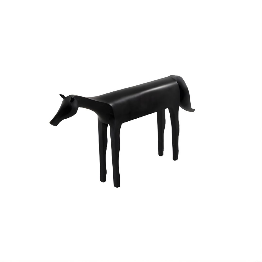 ESCULTURA CAVALO PICASSO PEQUENO RESINA PRETO MODALI DESIGN