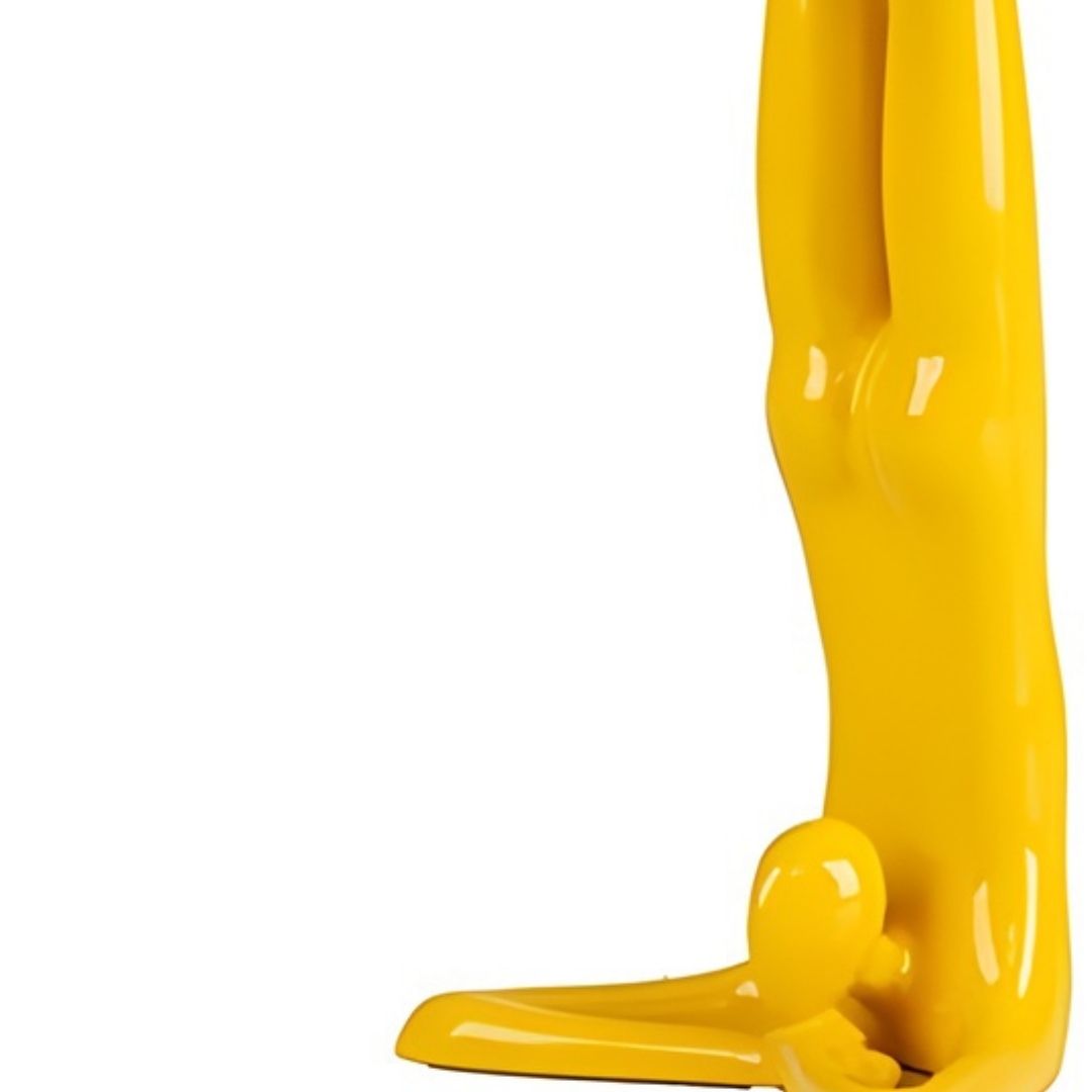 ESCULTURA JADE GRANDE RESINA AMARELA MODALI DESIGN