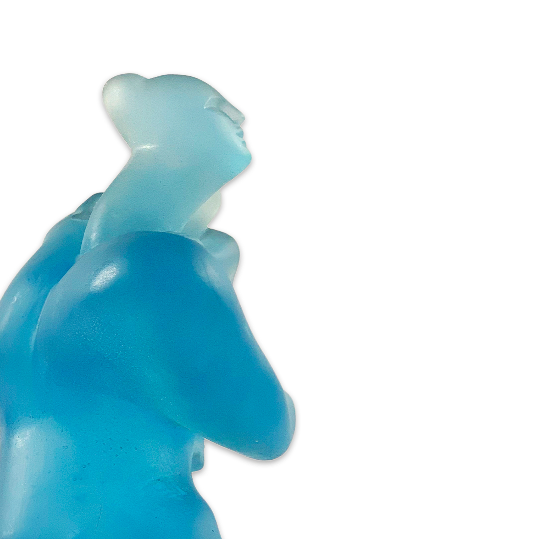 ESCULTURA LA MATERNITE C.LORAIN CRISTAL  AZUL 175 EXEMPLARES DAUM