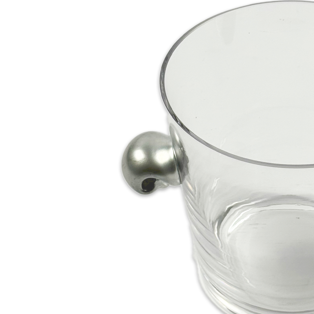 BALDE GELO VIDRO TRANSPARENTE C/DETALHE PRATEADO MODALI DESIGN