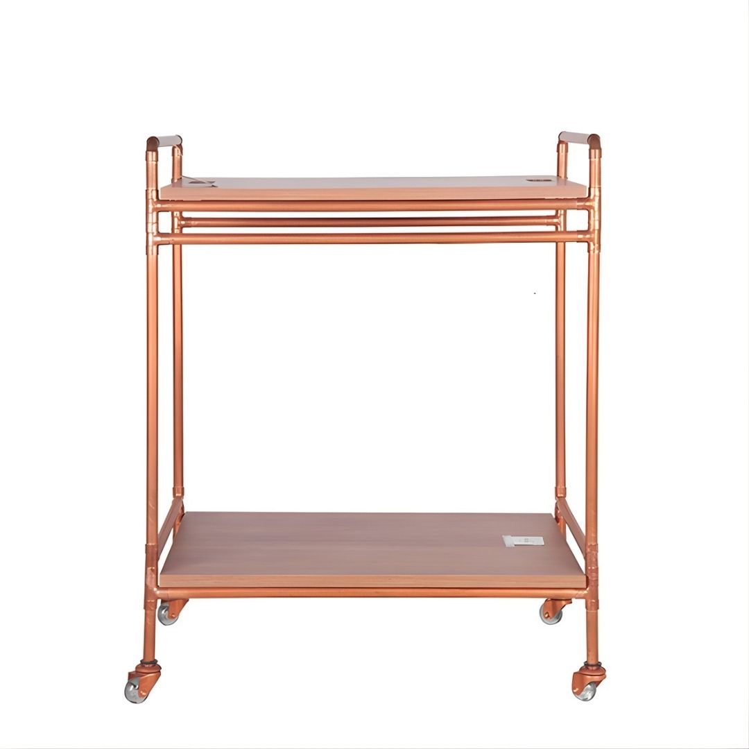 CARRINHO BEBIDAS/CHA PIPE MADEIRA/COBRE MODALI DESIGN