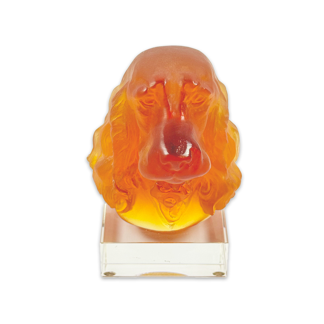 ESCULTURA CACHORRO EDWARD JUNIOR CRISTAL AMBAR DAUM