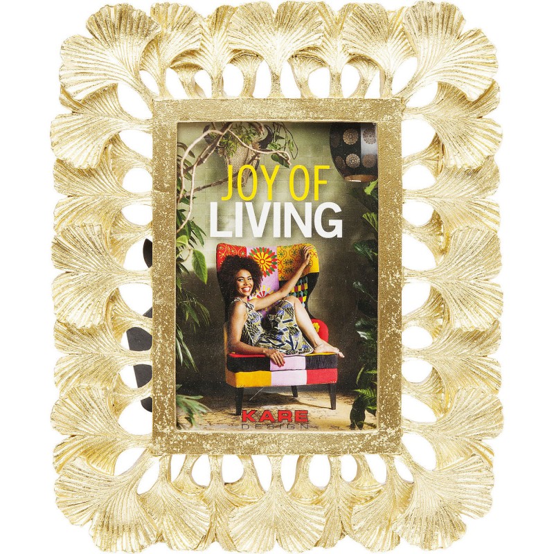 PORTA RETRATO GINGKO DOURADO FOTO 10X15 