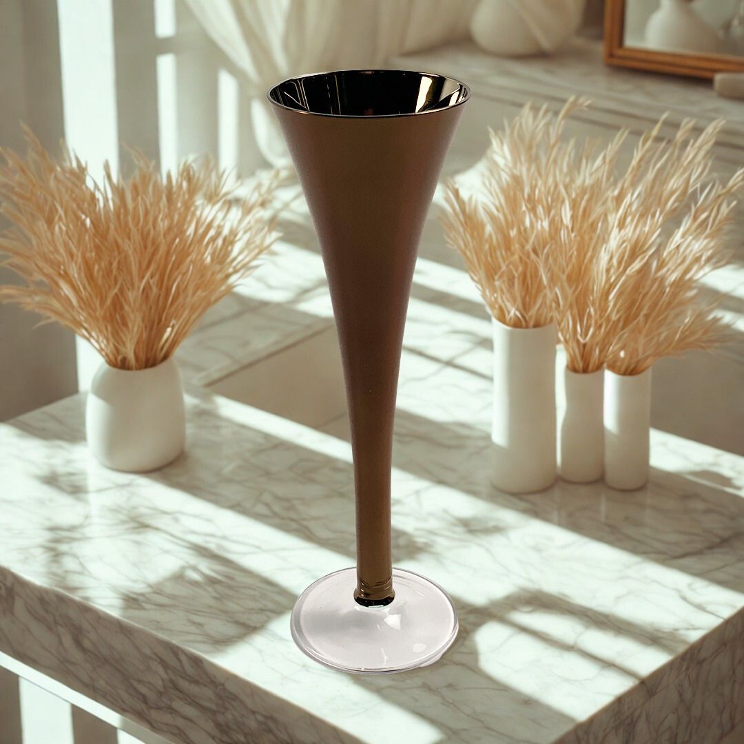 TACA CHAMPANHE VIDRO COBRE MODALI DESIGN JOGO 4 PEÇAS