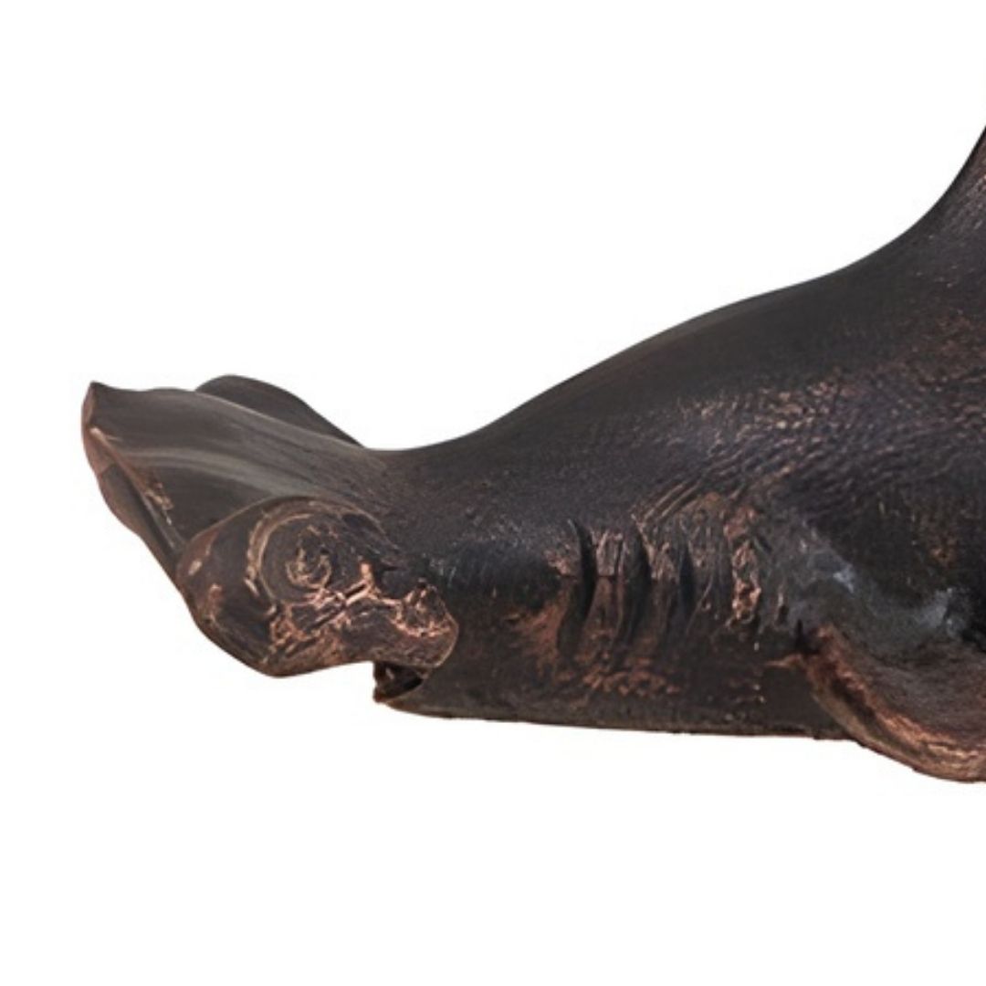 ESCULTURA TUBARAO MARTELO PEQUENO P/MESA RESINA COBRE  MODALI DESIGN