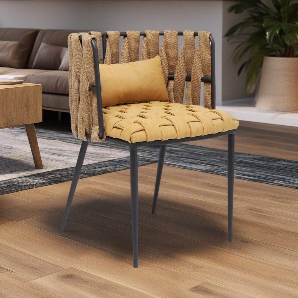 CADEIRA CHEERIO AMARELA C/ ALMOFADA 