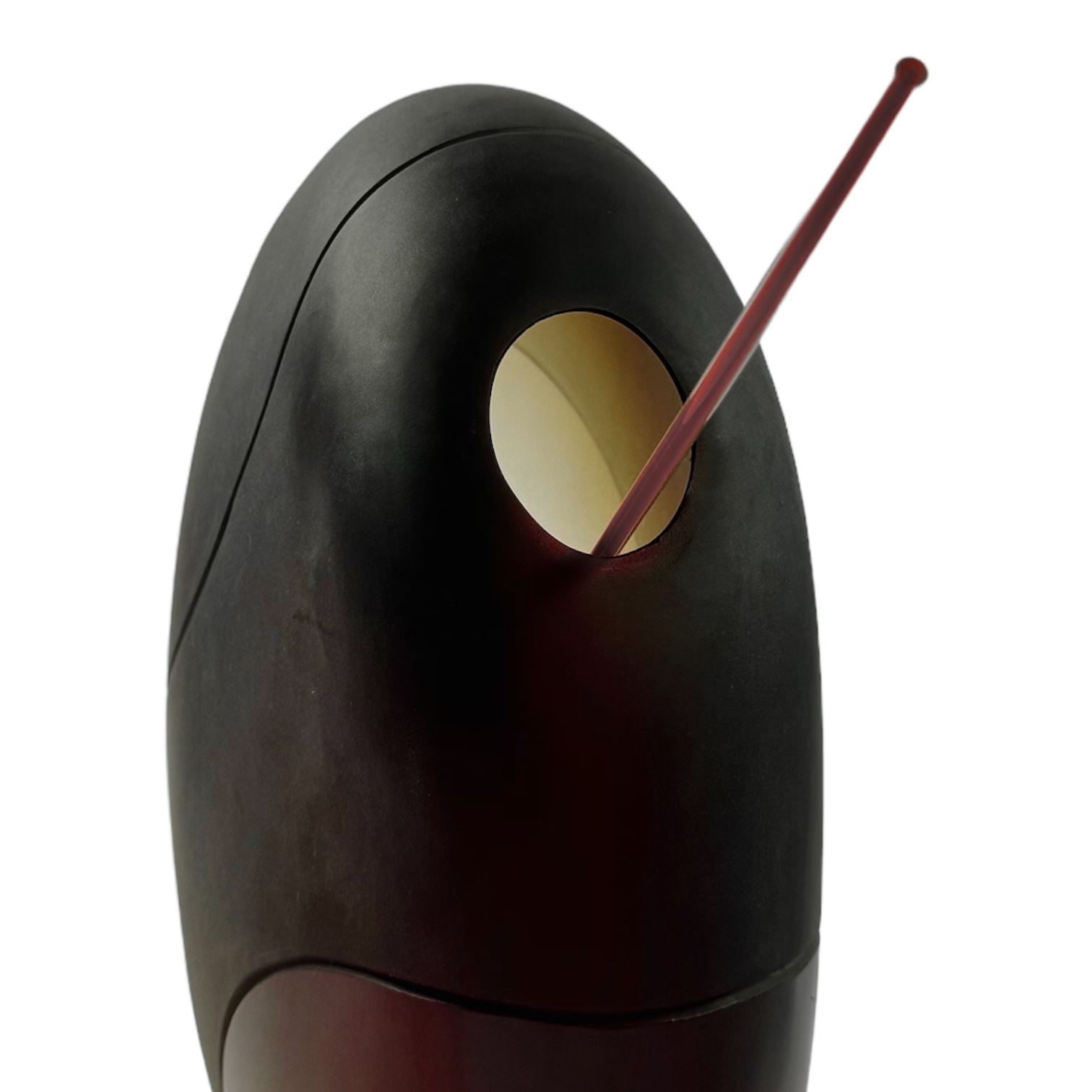 VASO DISKO MIRRORS CRISTAL VERMELHO/ACO FOSCO