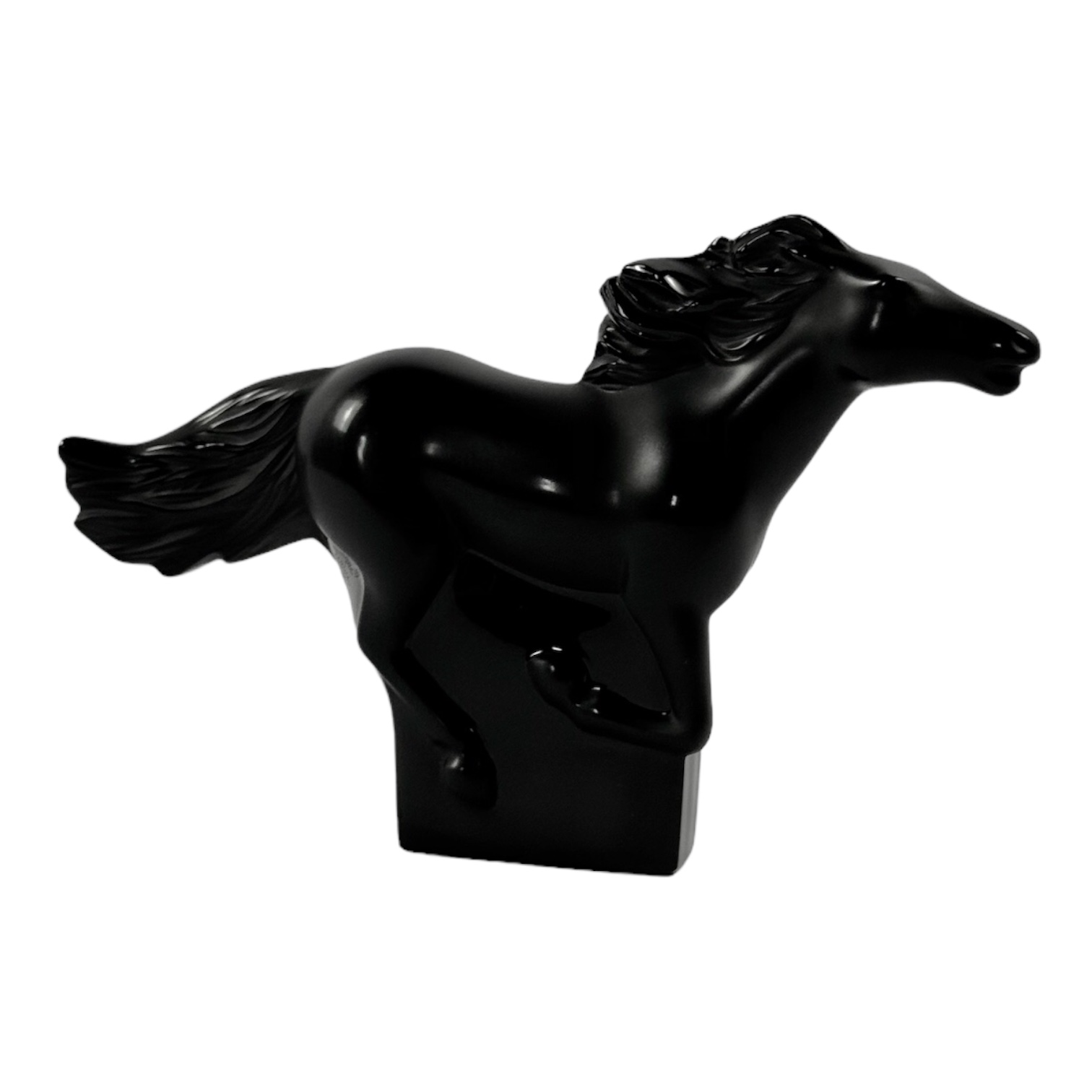 ESCULTURA CAVALO KAZAK CRISTAL PRETO LALIQUE