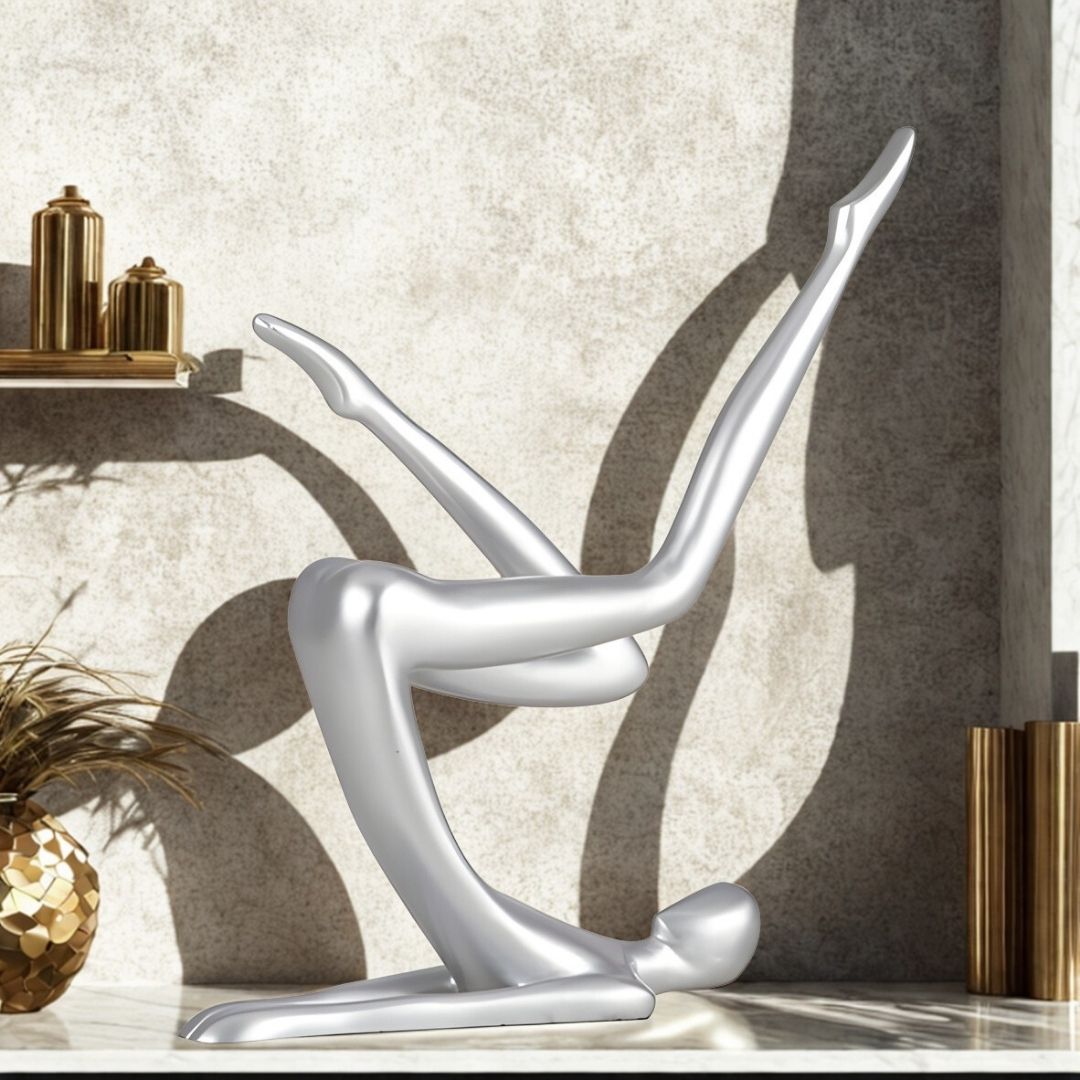 ESCULTURA PILATES RESINA PRATEADA MODALI DESIGN