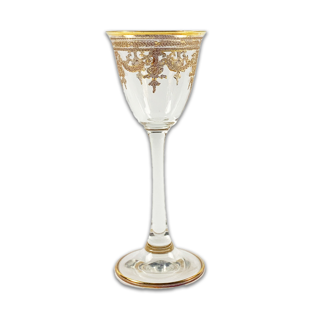 TACA LICOR MUSICA CRISTAL/DOURADO A CASA K JOGO 6 PEÇAS