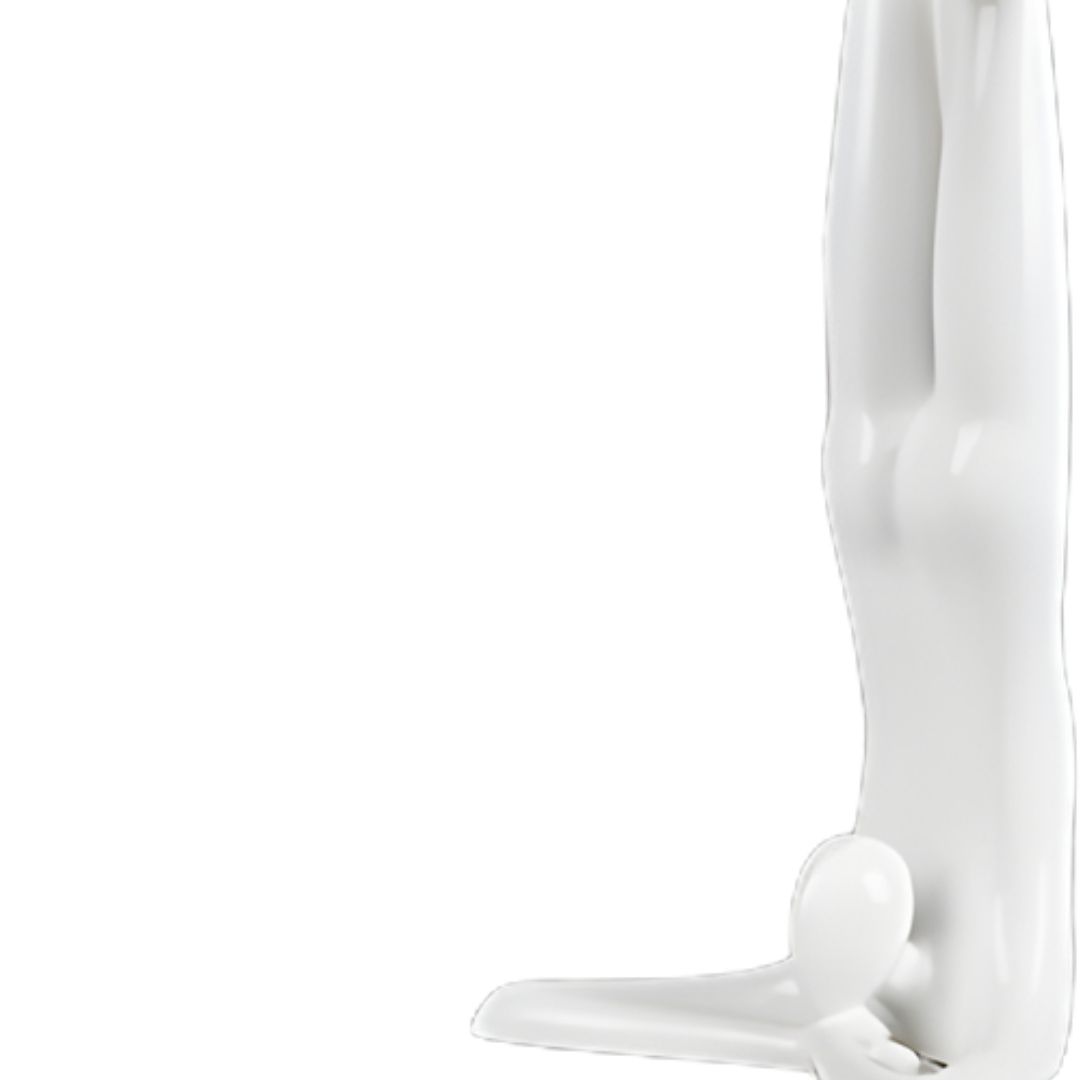 ESCULTURA JADE PEQUENA RESINA BRANCO MODALI DESIGN