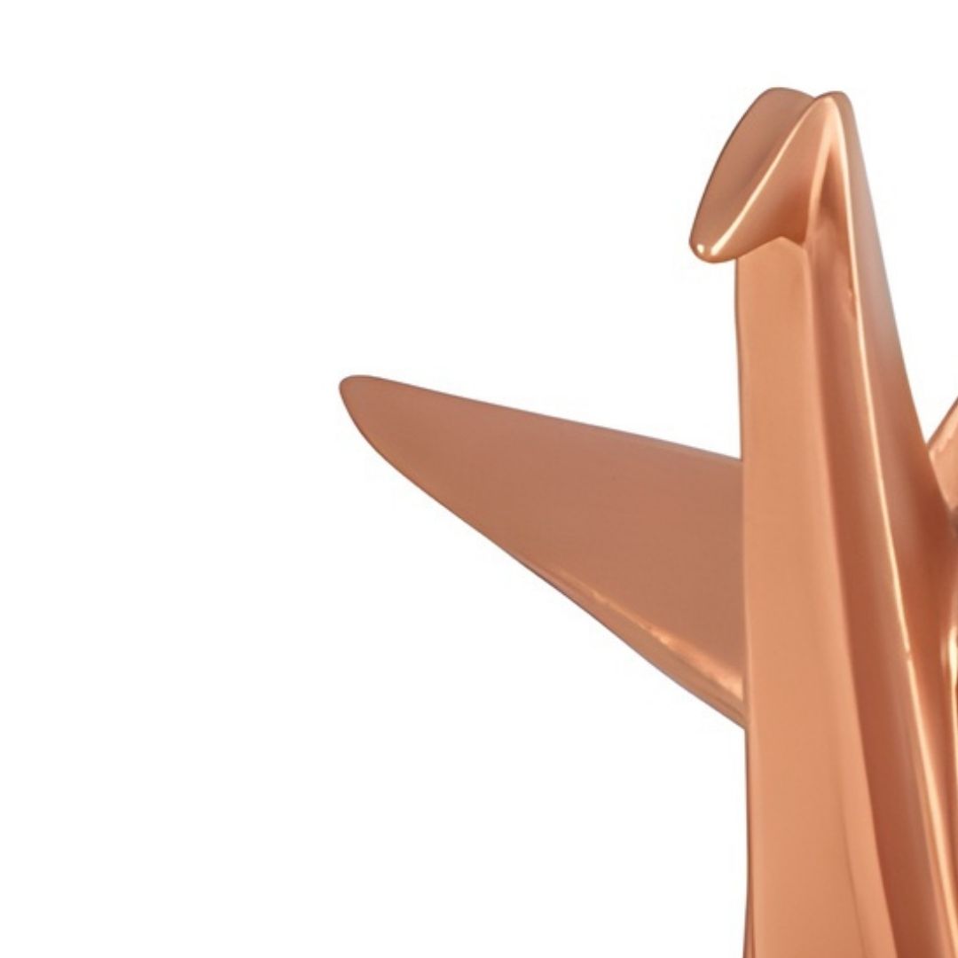 ESCULTURA PASSARO ORIGAME RESINA COBRE MODALI DESIGN