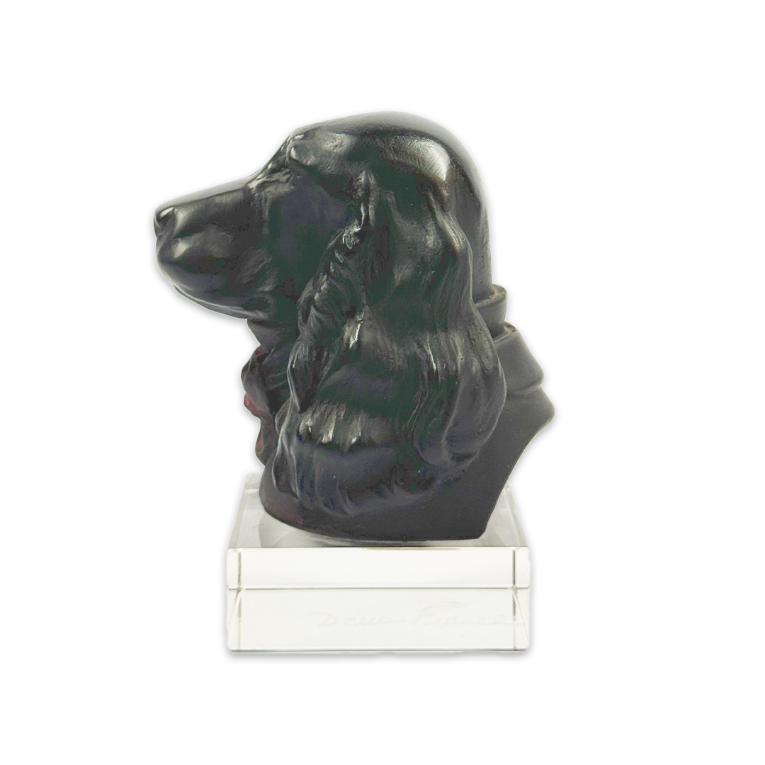 ESCULTURA CACHORRO EDWARD JUNIOR CRISTAL PRETO DAUM