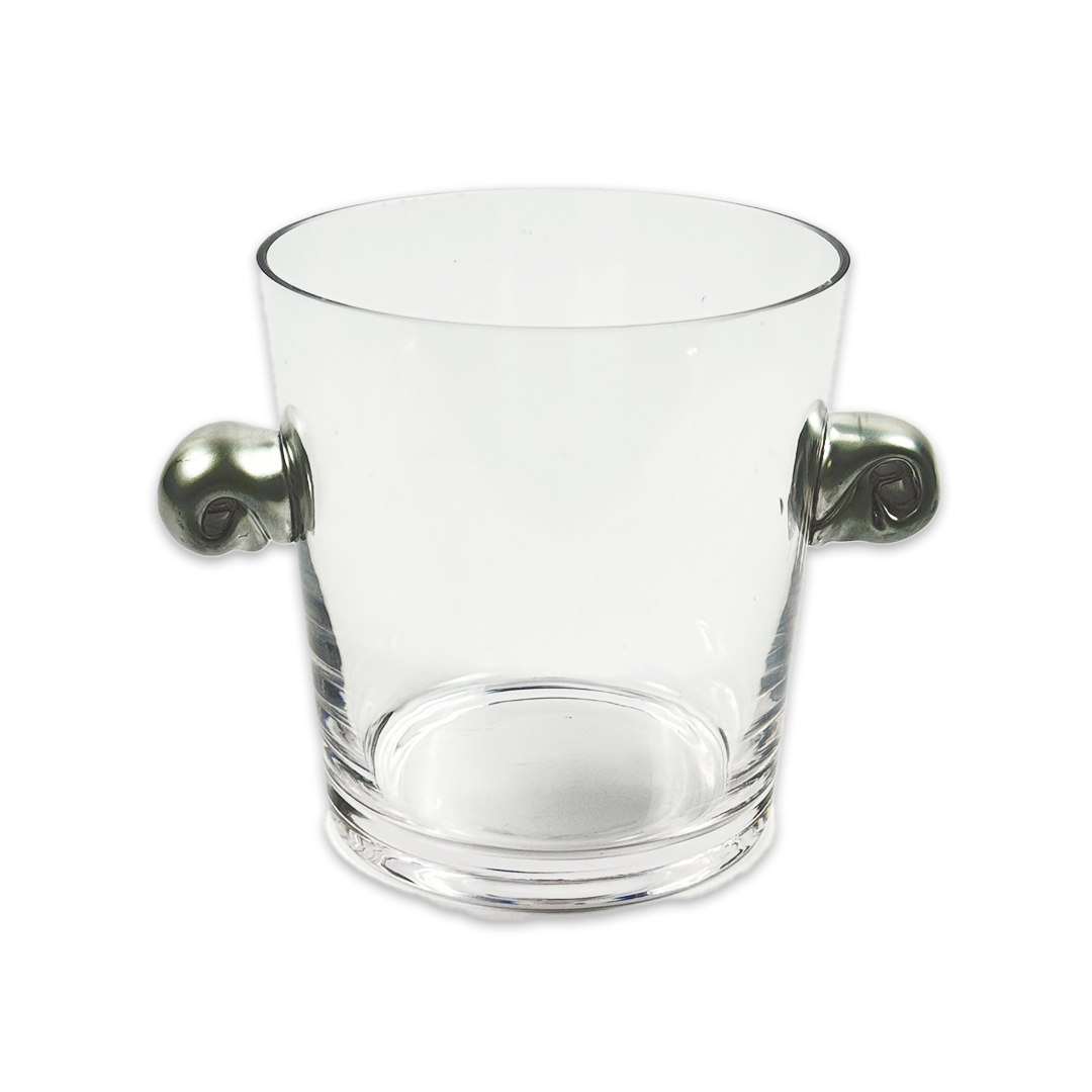 BALDE GELO VIDRO TRANSPARENTE C/DETALHE PRATEADO MODALI DESIGN