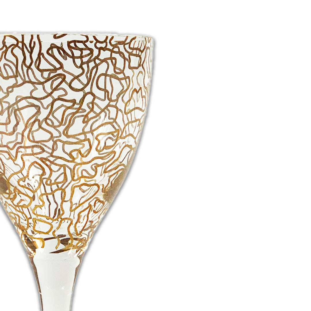 TACA LICOR LABYRINTH CRISTAL/DOURADO A CASA K JOGO 6 PEÇAS