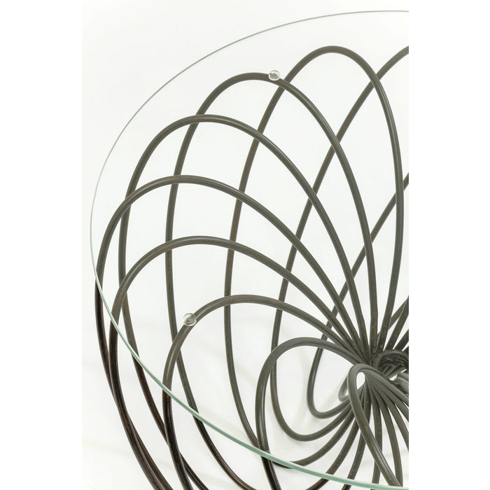 MESA LATERAL METAL ARAMADO TAMPO VIDRO 