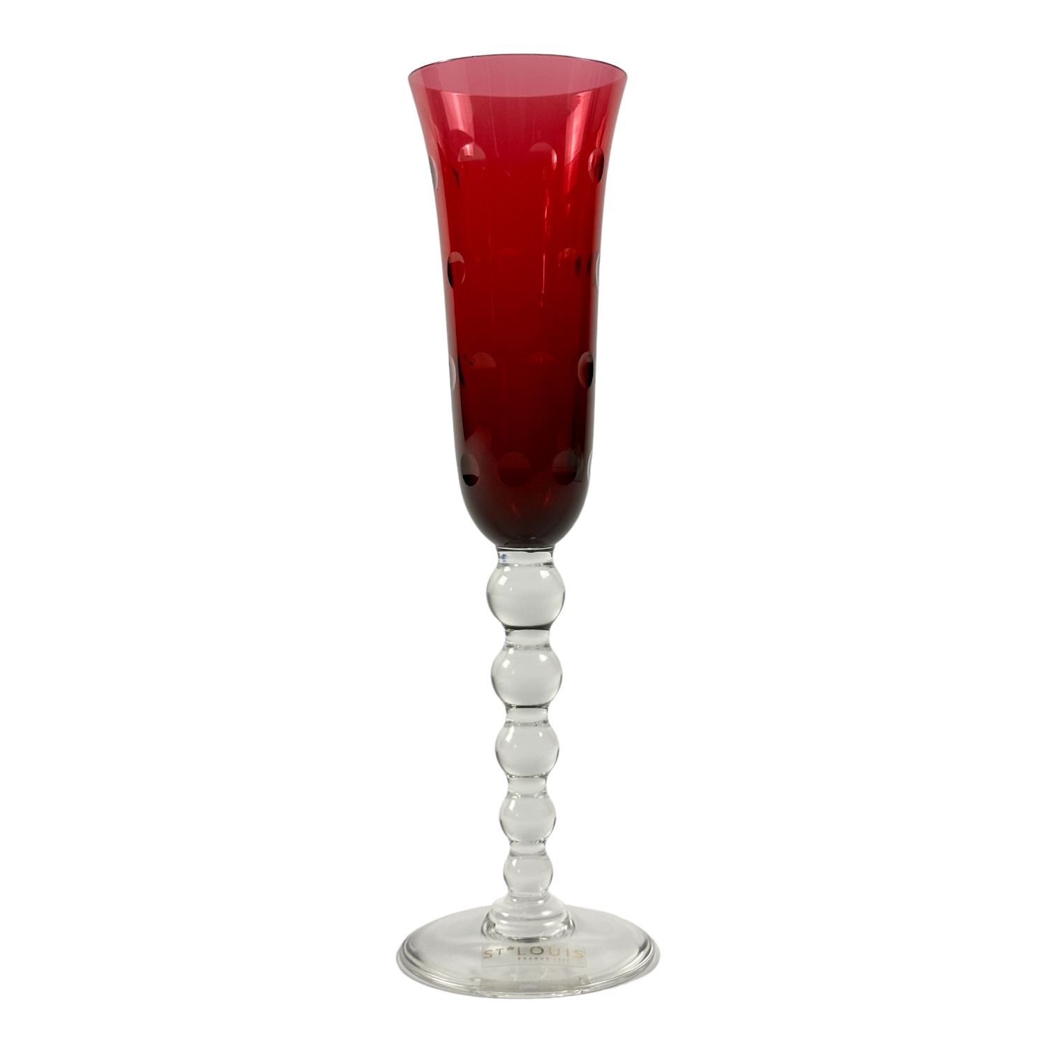 TACA CHAMPANHE BUBBLES CRISTAL VERMELHO, SAINT LOUIS
