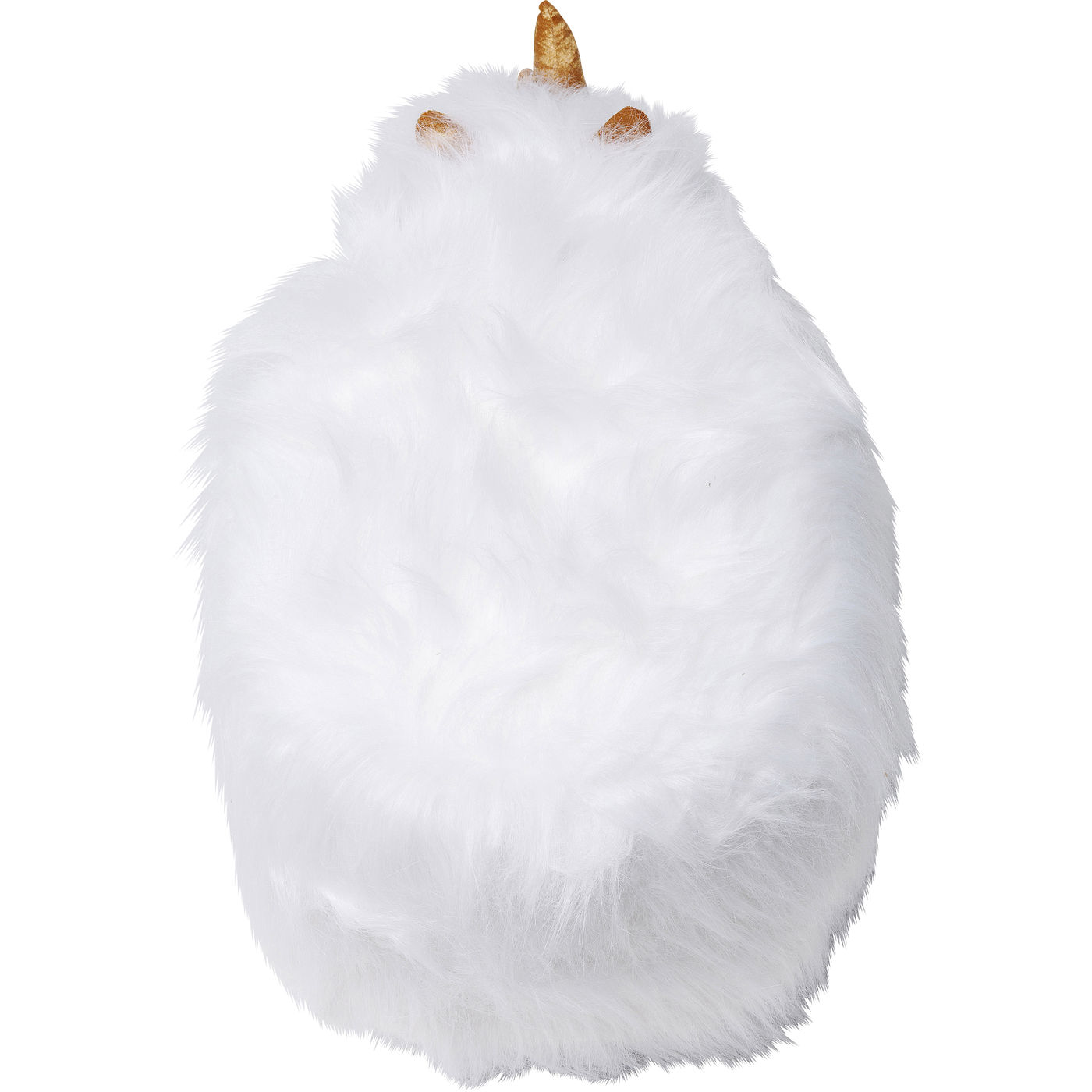 PUFF RINOCERONTE PELUDO BRANCO 