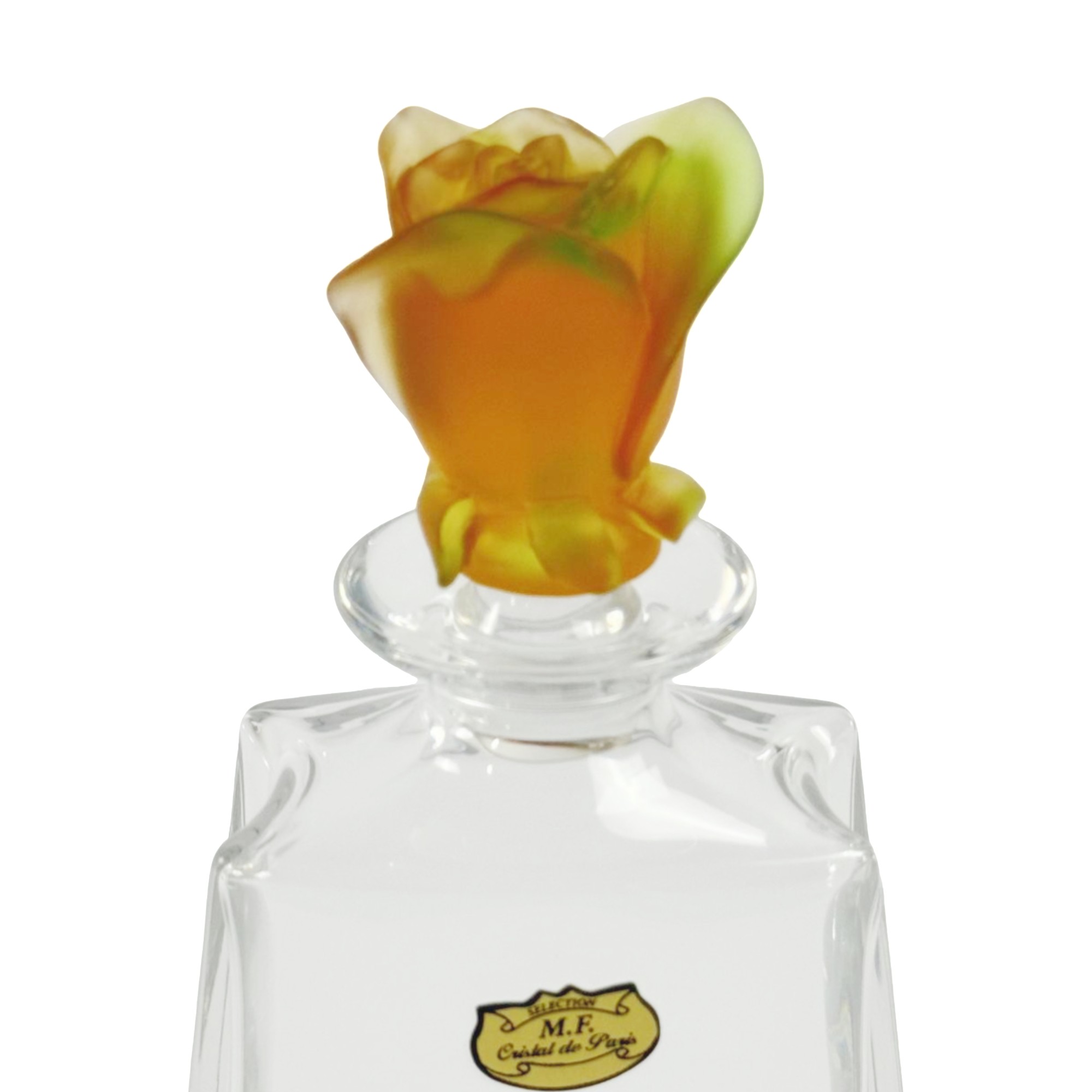 GARRAFA FLAT CRISTAL TRANSPARENTE C/TAMPA  ROSA AMBAR 