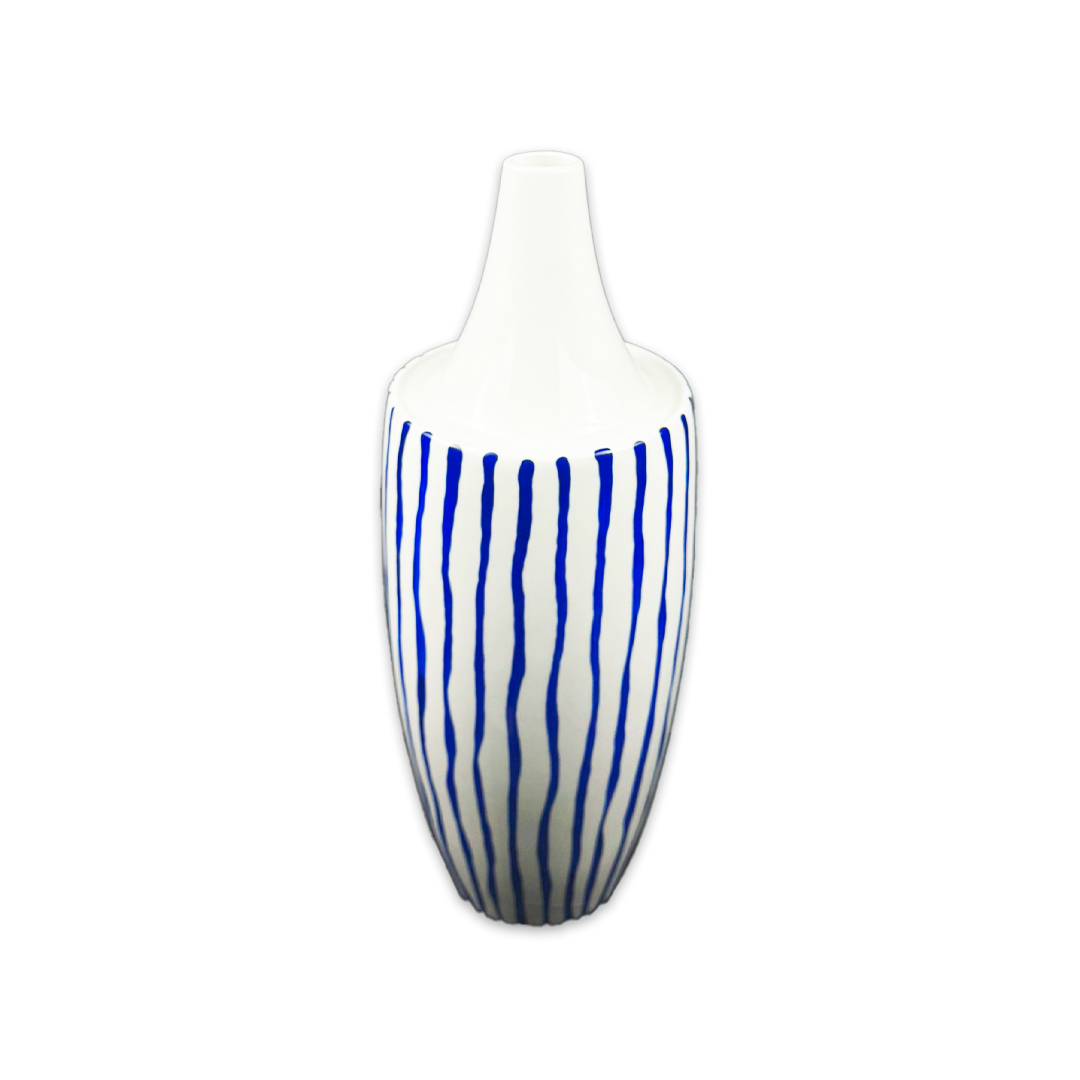VASO LINE CERAMICA AZUL E BRANCO