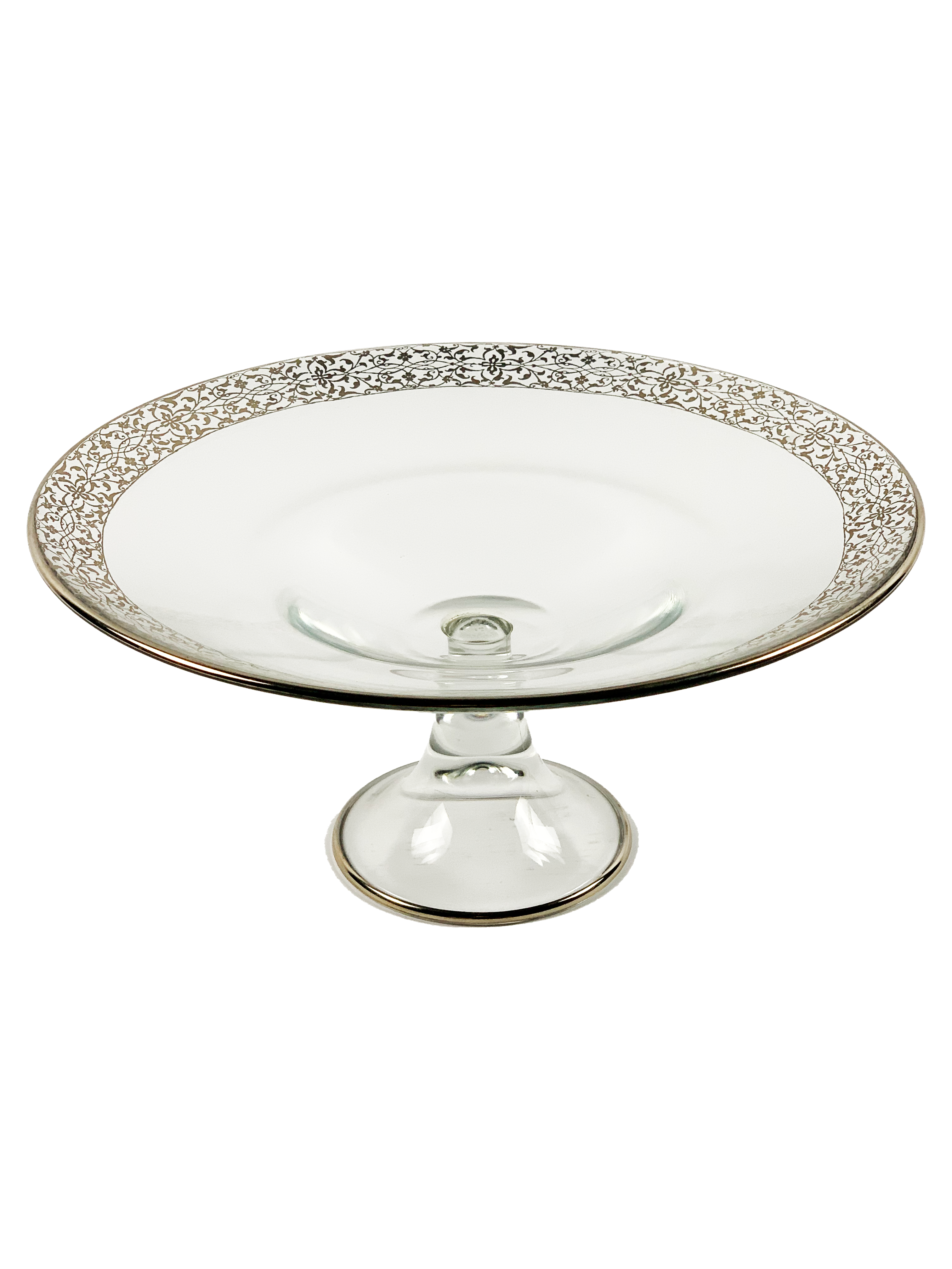 CENTRO MESA C/PÉ VIRGINIA CRISTAL/PRATEADO A CASA K