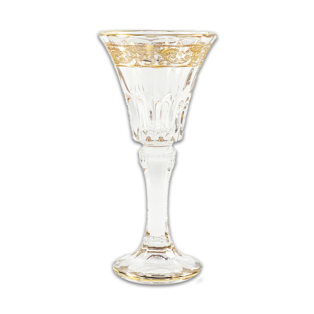 TACA LICOR ROYAL CRISTAL/DOURADO A CASA K JOGO 6 PEÇAS