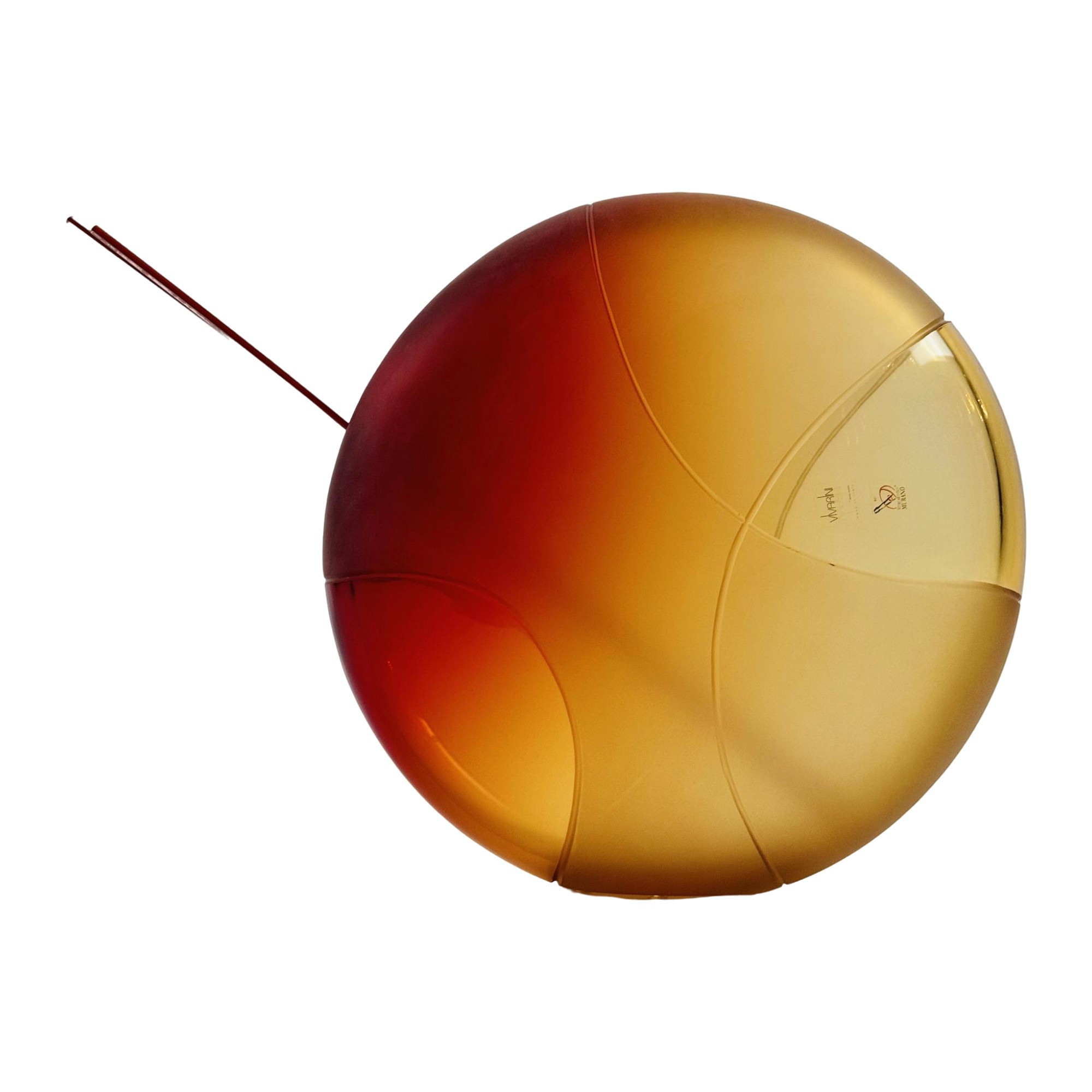 VASO DISKO MIRRORS CRISTAL VERMELHO/AMBAR FOSCO