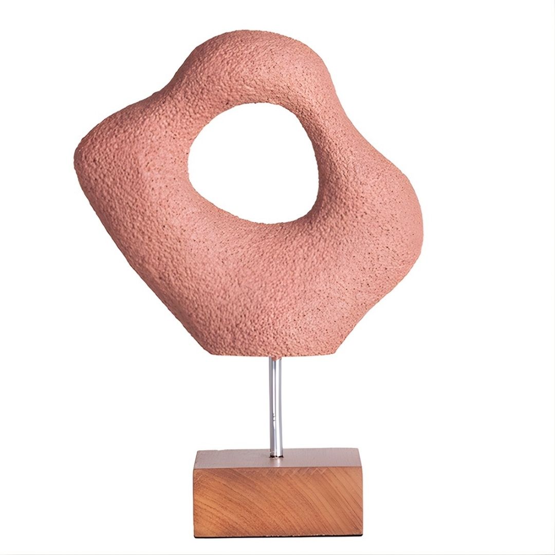 ESCULTURA NUVEM NO PEDESTAL RESINA ROSE MODALI DESIGN