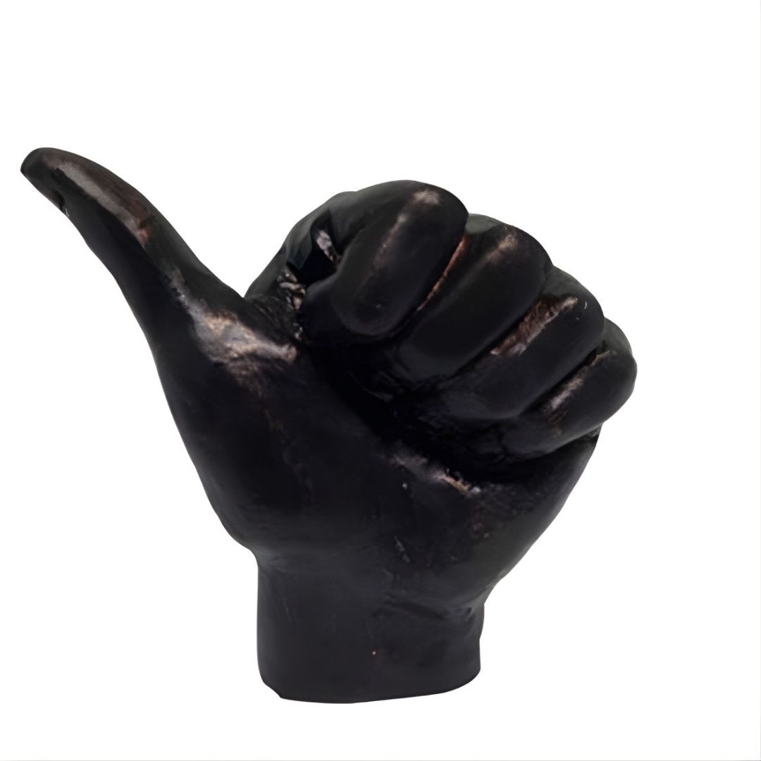 ESCULTURA MAO POSITIVO COR FERRO RESINA MODALI DESIGN