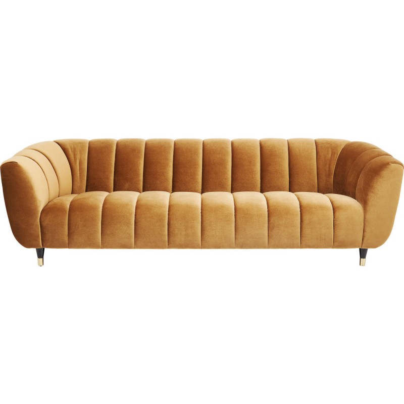 SOFA SPECTRA 3 LUGARES VELUDO CARAMELO 