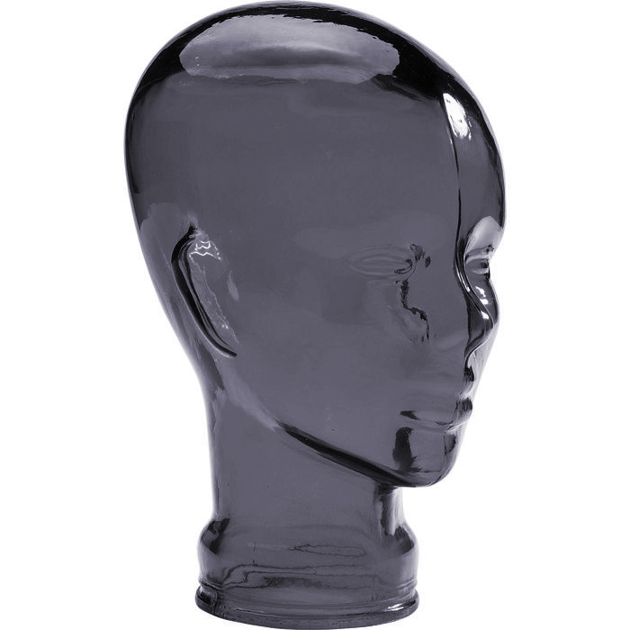 ESCULTURA CABECA VIDRO ROXO 