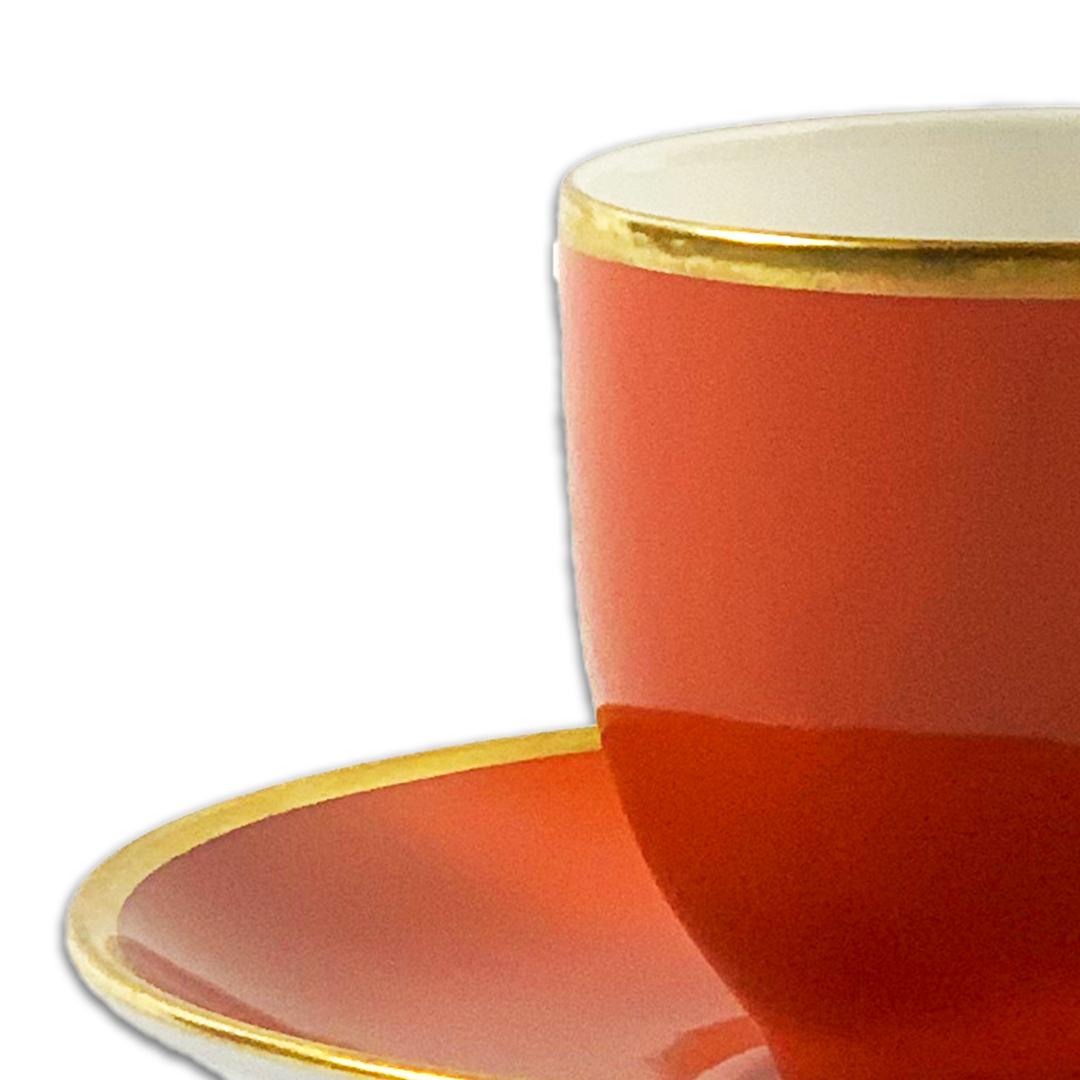 XICARA CAFE+PIRES FLASH ROUGE PORCELANA ROYAL LIMOGES JOGO 6 PEÇAS