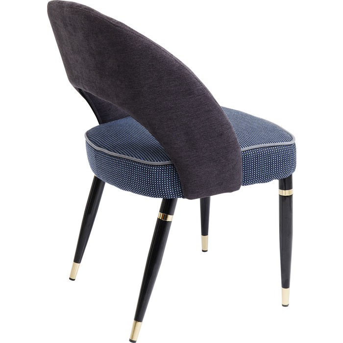 CADEIRA SAMANTHA VELUDO CINZA/AZUL 