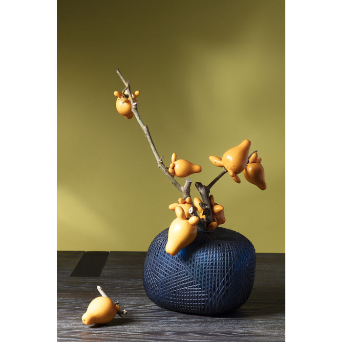 VASO CUT OUT VIDRO AZUL 