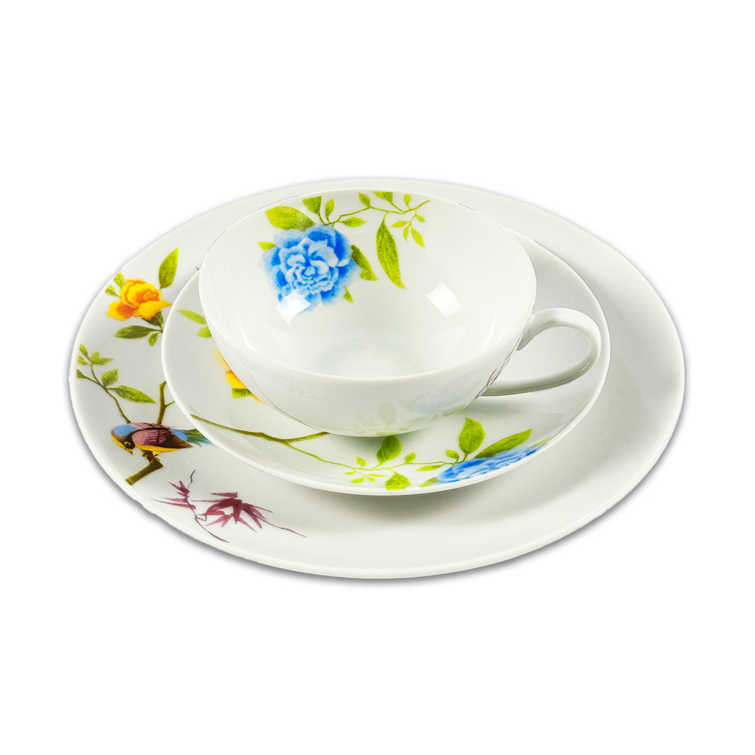 XICARA CHÁ+PIRES BOUDOIR PORCELANA ROYAL LIMOGES JOGO 6 PEÇAS