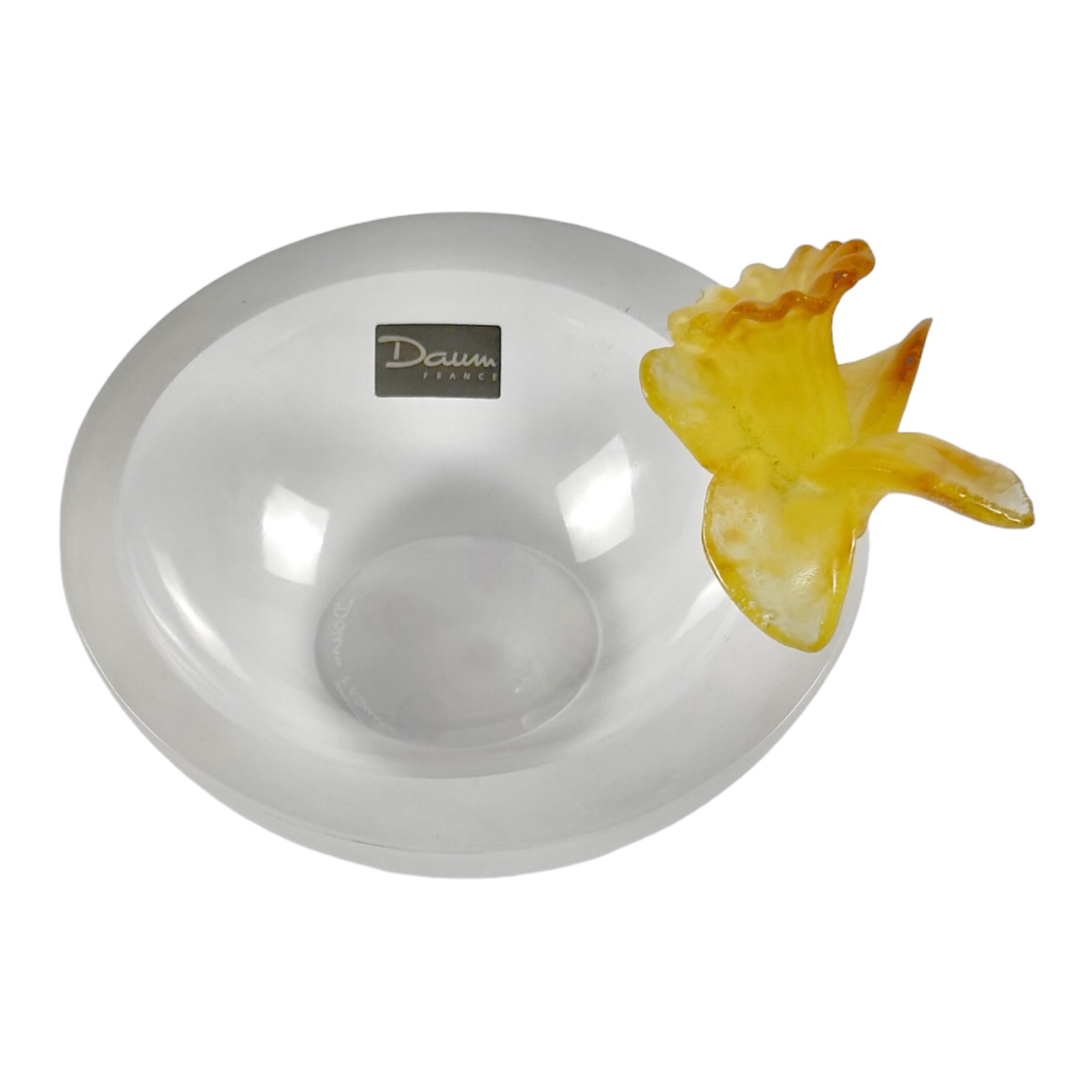 VIDE POCHE COUPELLE JONQUILLES CRISTAL TRANSPARENTE DAUM