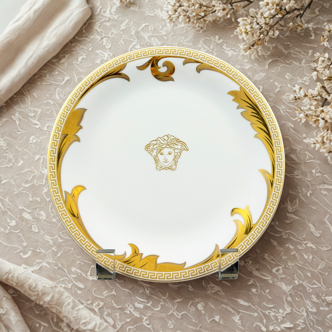 PRATO PAO VERSACE ARABESQUE GOLD PORCELANA UNITARIO
