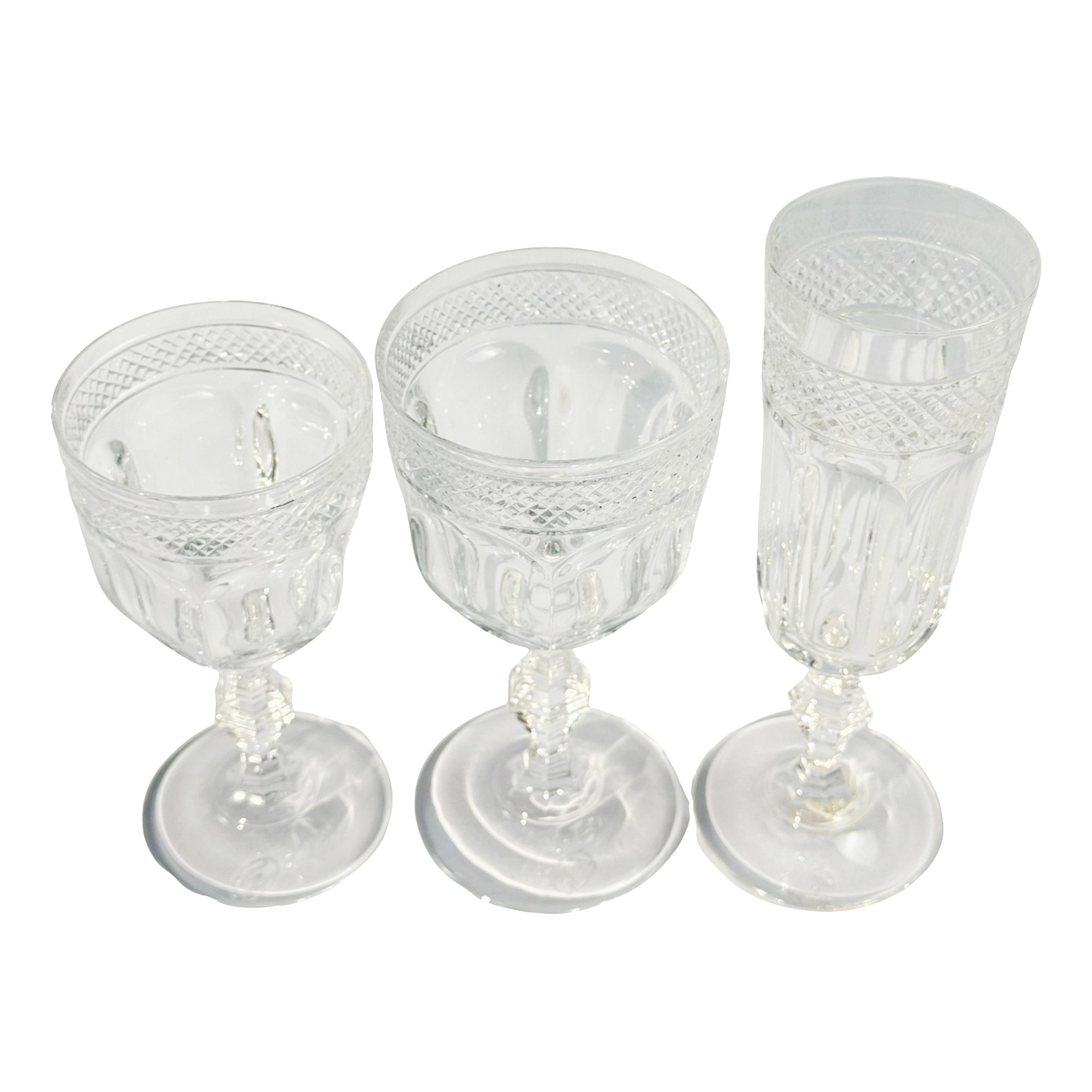 TAÇA MIRELLE JOGO 18 PEÇAS AGUA/VINHO/CHAMP  CRISTAL TRANSPARENTE 