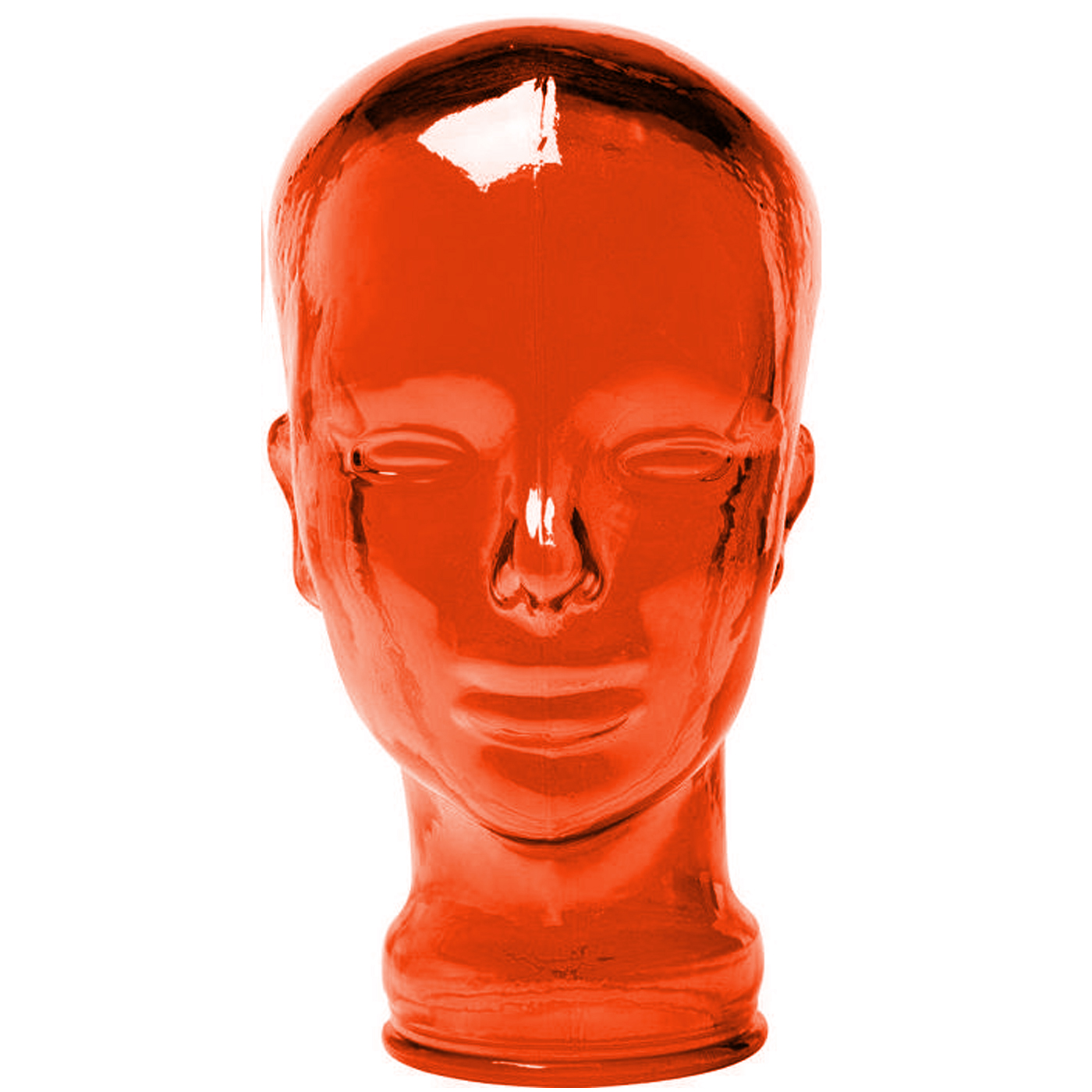 ESCULTURA CABECA VIDRO LARANJA