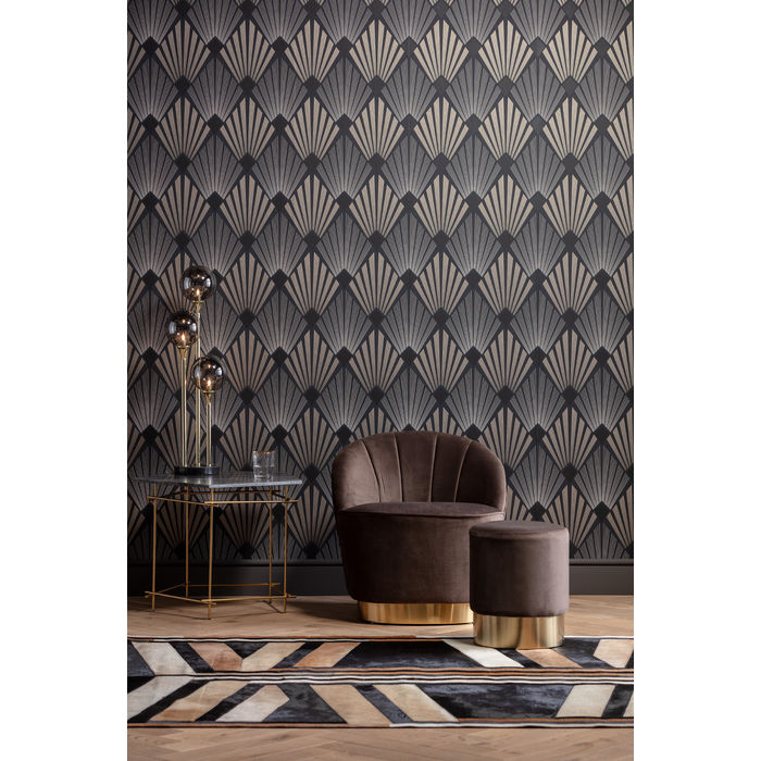 POLTRONA S/BRACO TECIDO SUEDE MARROM 