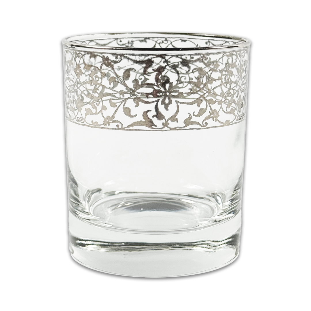 COPO WHISKY VIRGINIA CRISTAL/PRATEADO A CASA K JOGO 6 PEÇAS