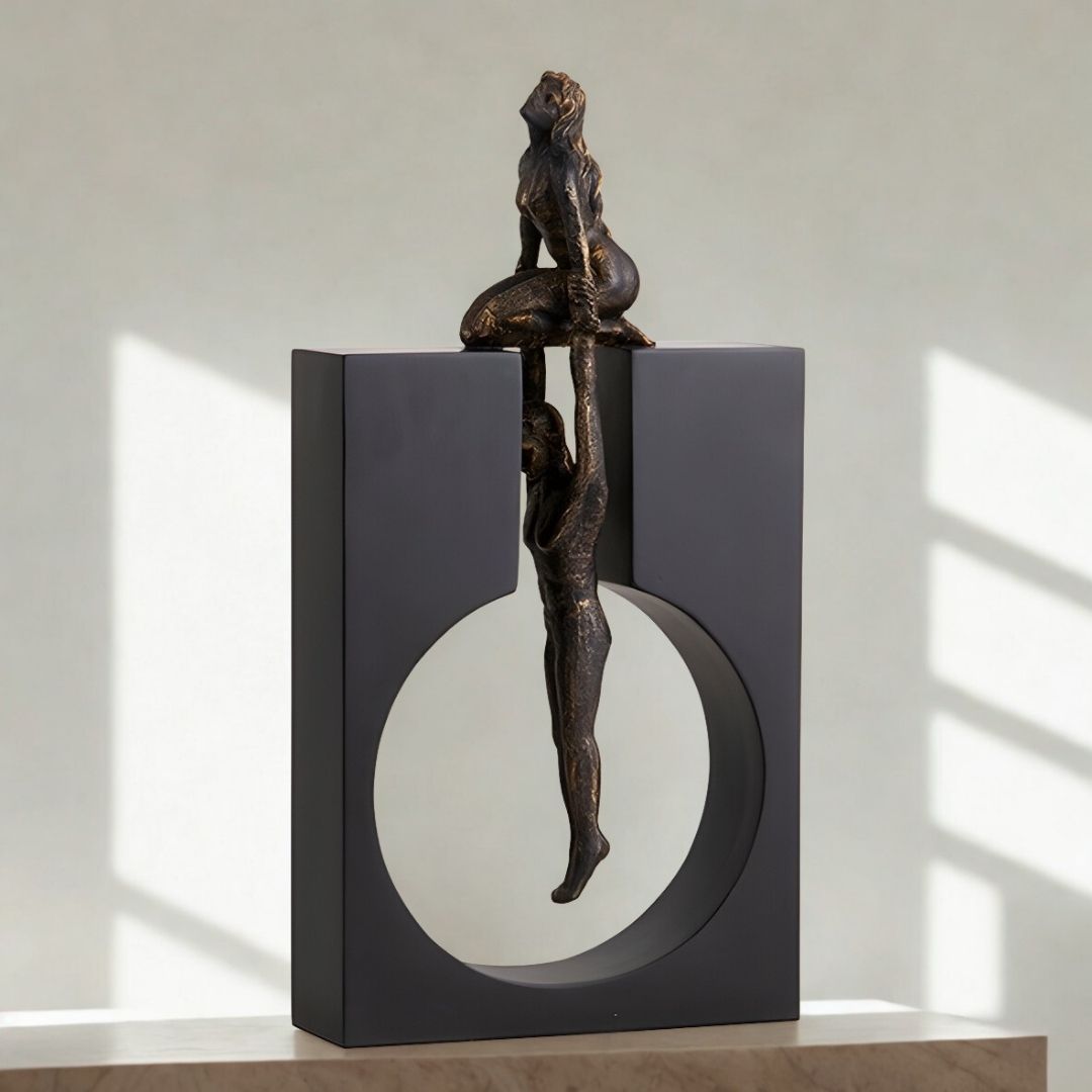 CENTRO MESA CLASSIC RESINA DOURADO/BRANCO MODALI DESIGN