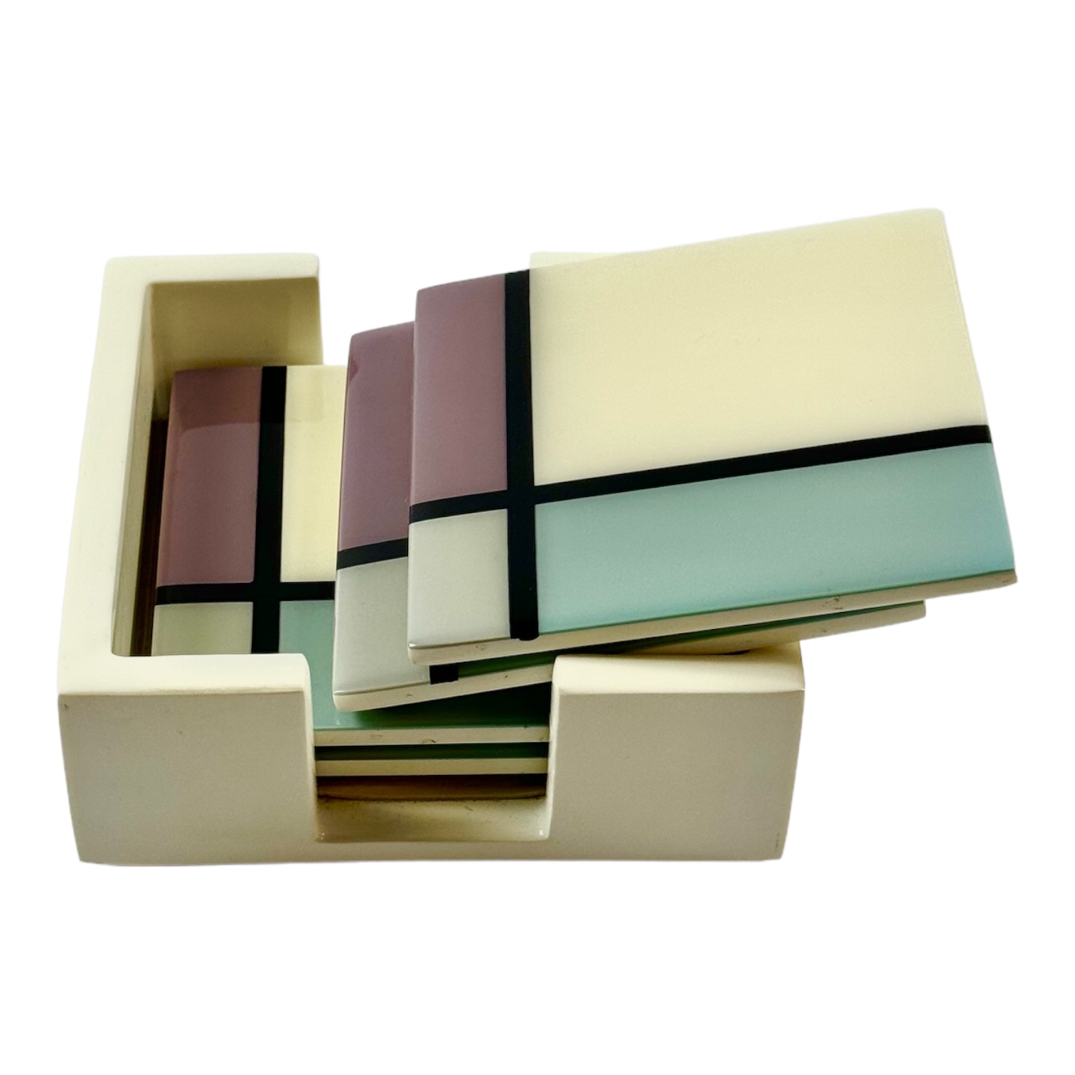 PORTA COPO MADEIRA LAQUEADA TONS PASTEIS PACIFIC CONNECTIONS