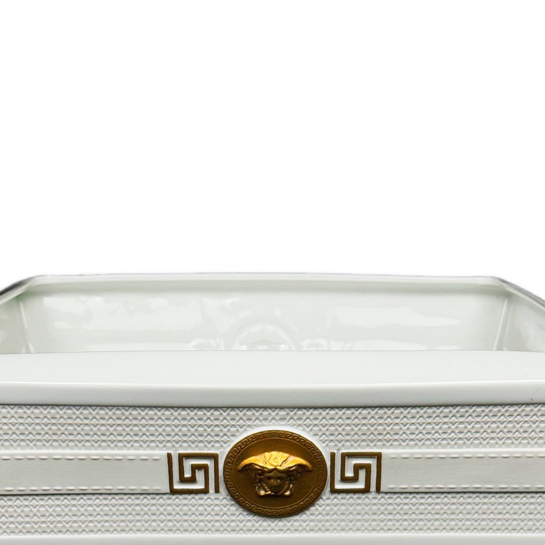 CENTRO MESA VERSACE SIGNATURE BRANCO/GOLD PORCELANA