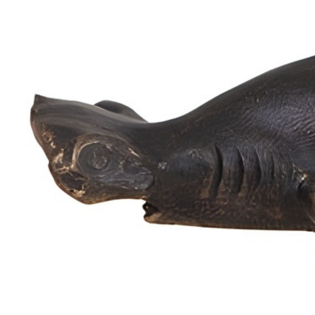 ESCULTURA TUBARAO PAREDE PEQUENO RESINA OURO ENVELHECIDO MODALI DESIGN