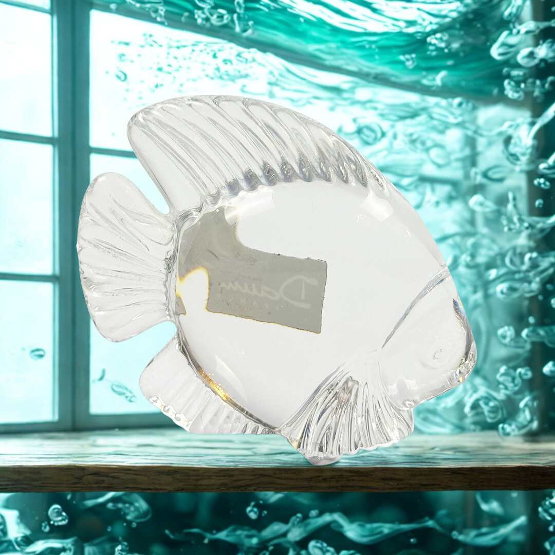 ESCULTURA MINI PEIXE CRISTAL TRANSPARENTE DAUM