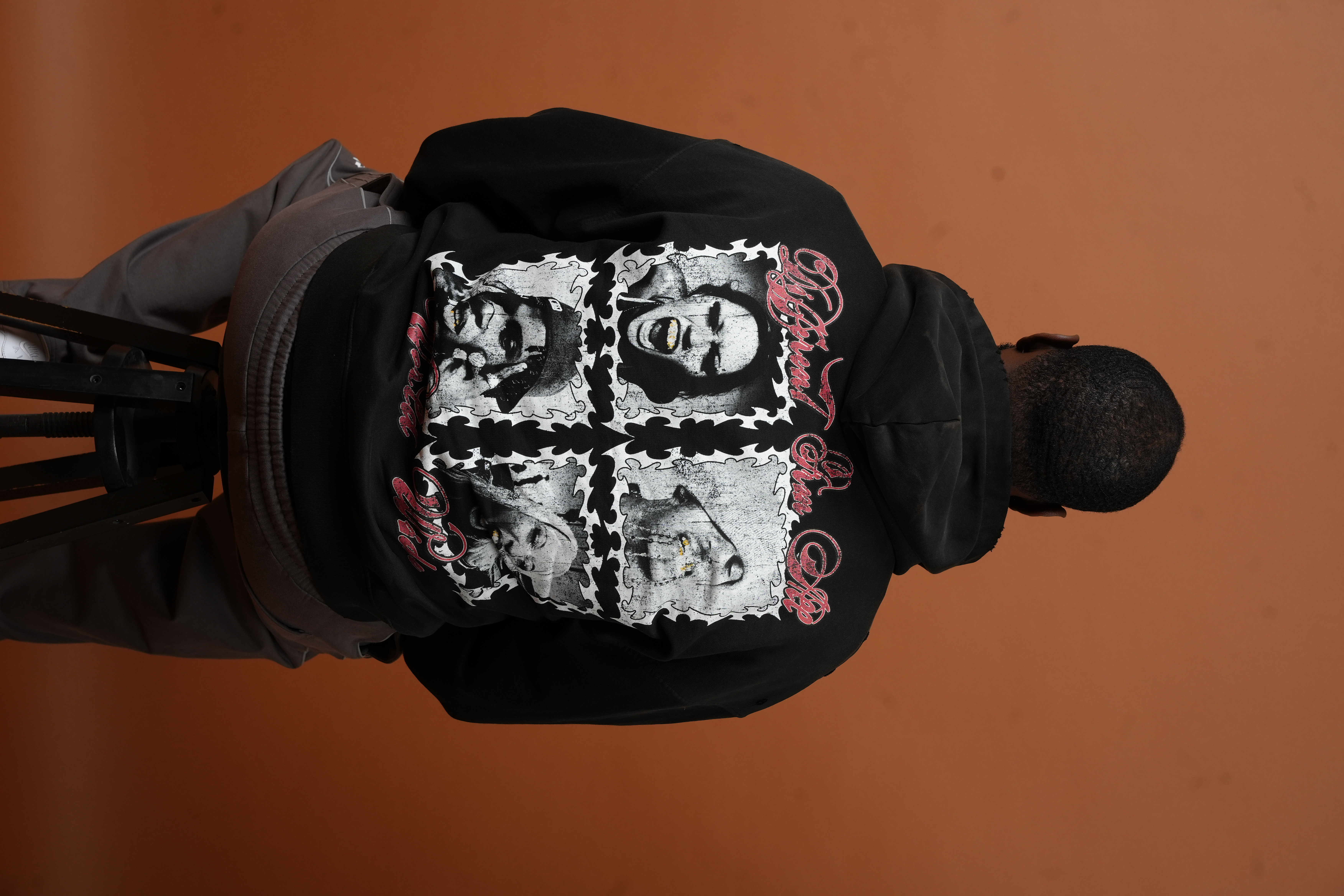 Distressed Zip-Up Hoodie