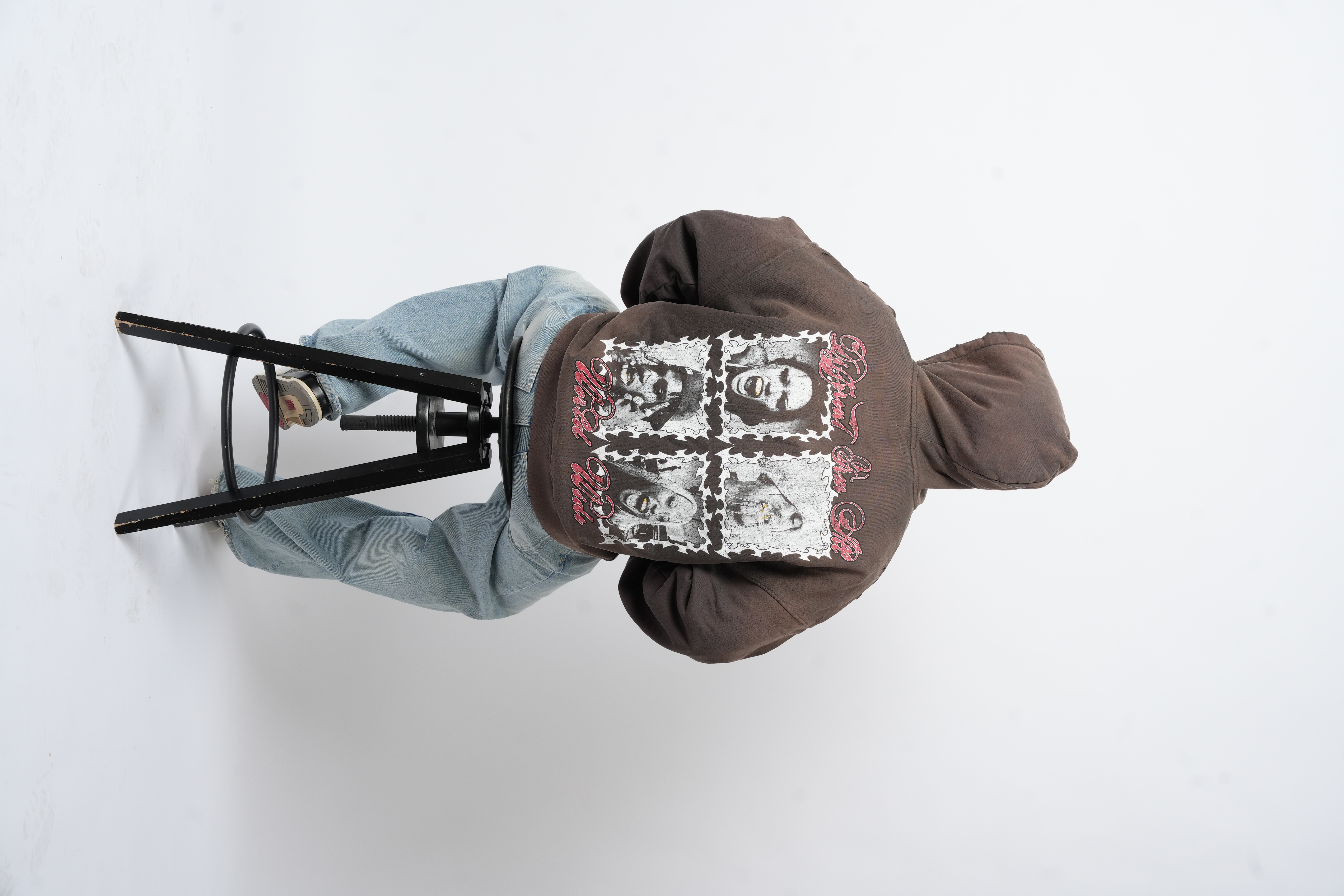 Distressed Zip-Up Hoodie