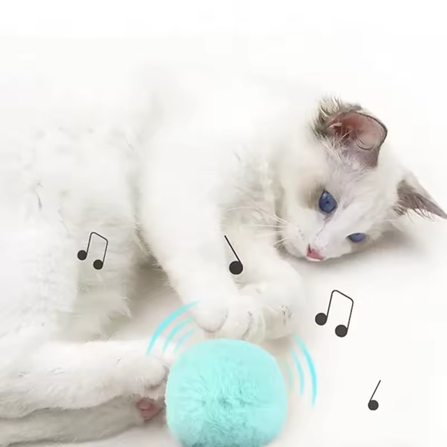 Balle peluche SONORE à l'herbe à chat